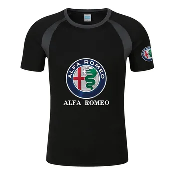 Мужская одежда Alfa Romeo 2023, Новинка лета, Хит продаж, Восьмицветные топы с коротким рукавом, удобные топы с круглым вырезом, короткий рукав