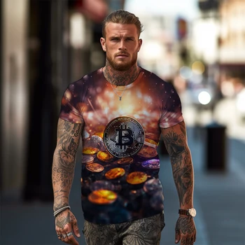 Мужская свободная и удобная футболка с круглым вырезом и короткими рукавами, модная футболка с 3D-печатью 