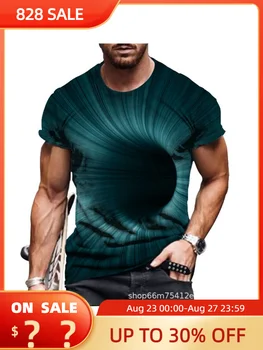 Мужская футболка 2021 Летняя Индивидуальность С 3D Цифровой Печатью, Мужская Удобная Универсальная Модная Повседневная футболка С Круглым вырезом И коротким рукавом