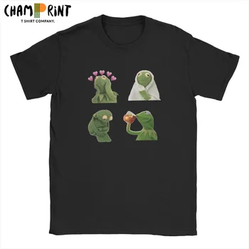 Мужская футболка с изображением лягушки, новинка, футболки с коротким рукавом, футболка с круглым вырезом, 100% хлопок, идея подарка, одежда