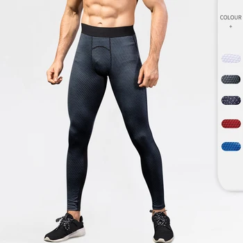 Мужские колготки для бега, Компрессионные штаны для бега, брюки для фитнеса, одежда для спортзала, спортивные штаны, мужские леггинсы-рашгарды