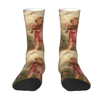 Мужские носки Victorian Angel для экипажа унисекс с милой 3D печатью Винтажные носки Angel Dress