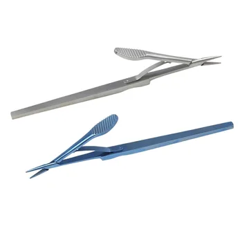 На выбор два типа иглодержателя, офтальмологический инструмент с длинной и короткой ручкой