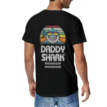 Новая футболка Daddy Shark в стиле ретро с темным принтом, футболка, летний топ, быстросохнущая футболка, дизайнерская футболка для мужчин