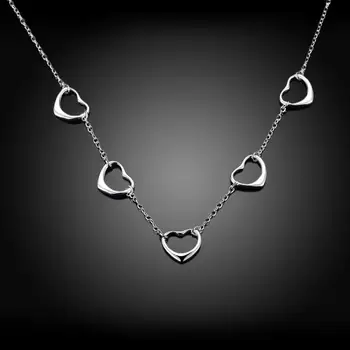 Новое поступление, модные ожерелья-цепочки из серебра 925 пробы с любовью и сердечками для женщин, ювелирные изделия высокого качества