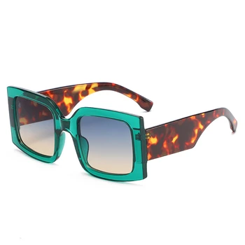 Новые Квадратные солнцезащитные очки большого размера, Винтажные дизайнерские Женские Модные Солнцезащитные очки зеленых оттенков UV400, Мужские Роскошные Брендовые Мужские Женские