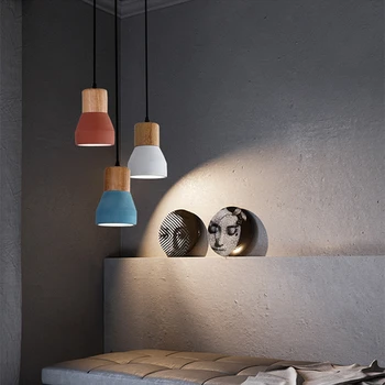 Новые цвета Macaron, Цементные подвесные светильники для кухни ресторана, домашний потолочный светильник, Винтажные подвесные светильники