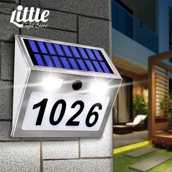 Номера домов, адресная табличка на солнечной батарее, светодиодная солнечная лампа, наружное водонепроницаемое освещение для дома, двора, улицы