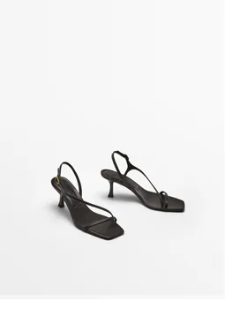 Обувь 2023 лето новый женский черный крест спагетти ремень сандалии один ремень высокие каблуки в порядке каблук квадратный носок с открытым носком сандалии