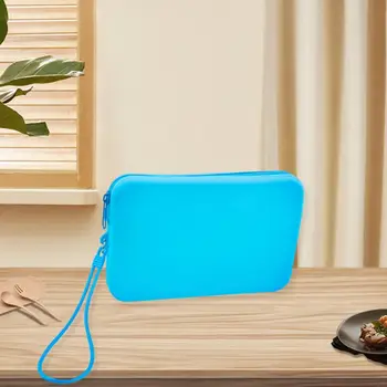 Отличная косметичка Силиконовая сумка для туалетных принадлежностей на молнии для хранения губной помады, Солнцезащитного крема, косметички