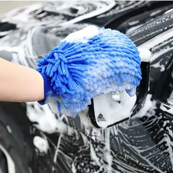 Перчатки для автомойки из синели, двухсторонняя рукавица для автомойки из синели, микрофибры, без ворса, без царапин, сильное водопоглощение для эффективного использования