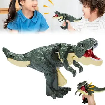 Пластиковая нажимная игрушка-динозавр, имитирующая ручные качели, игрушки-динозавры, движение головы и хвоста