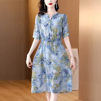 Платье с цветочным рисунком Senior sense of temperament, весенне-осеннее платье для женщин 2023, новая юбка МИДИ во французском стиле, легкая роскошная юбка
