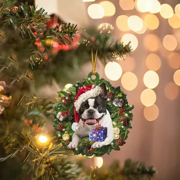Подвесные украшения с мультяшной собакой, украшение для Рождественской елки, Подарочный продукт, Персонализированное семейное Рождественское украшение