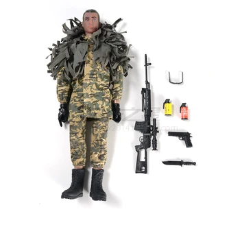 Подвижная фигурка солдата размером 1: 6 28 см, 11 дюймов, совместное действие, оружие, снайперская винтовка, камуфляж, готовые фигурки, подарочная игрушка
