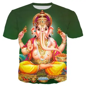Последняя футболка Holy Ganesha С 3D принтом Индийского Бога Мудрости Ганеши Для Мужчин И Женщин, Летняя Повседневная Футболка Оверсайз С коротким рукавом