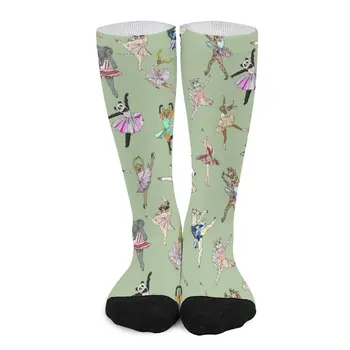Праздничный Балет с животными-Хипстерами на Зеленых Носках, Женские носки, термоноски для мужчин