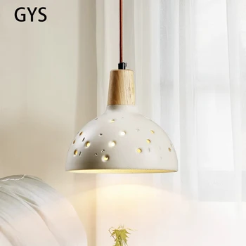 Прикроватная люстра для спальни, Цементная светодиодная подвесная лампа, Маленькое круглое украшение для дома, осветительный прибор, подвесные светильники для потолочной комнаты