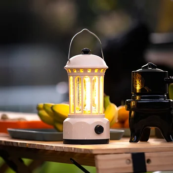 Ретро-фонарь для кемпинга COB Походные фонари Атмосферный свет для палатки Переносная походная лампа для путешествий на открытом воздухе Подвесной светильник