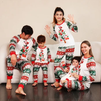 Рождественские комплекты для семьи с рисунком из мультфильма, праздничная уютная одежда для родителей и детей, новая рождественская семейная пижама, модные