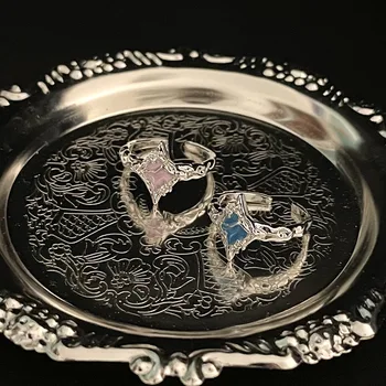Розово-голубое кольцо с лавовой звездой для женщин Cool Sweet Charm Y2k Aesthetics 2023 Трендовые аксессуары Корейская бижутерия в подарок