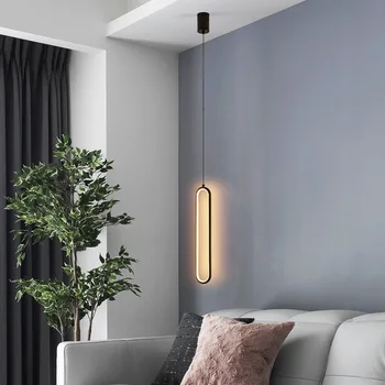 Роскошное кольцо Nordic Light, Светодиодная люстра, Современная прикроватная тумбочка для спальни, длинный подвесной светильник, Минималистичные подвесные светильники для кухни