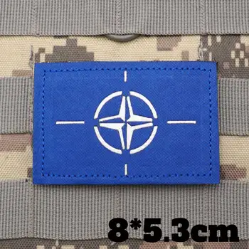 Светоотражающий флаг НАТО военный тактический вышитые патчи повязки значок рюкзак с крюком подложки для одежды