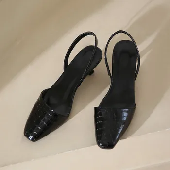 Сексуальные ремешки на щиколотках с острым носком, женские летние кожаные сандалии в тон, Элегантные босоножки, Туфли-лодочки роскошного дизайна.