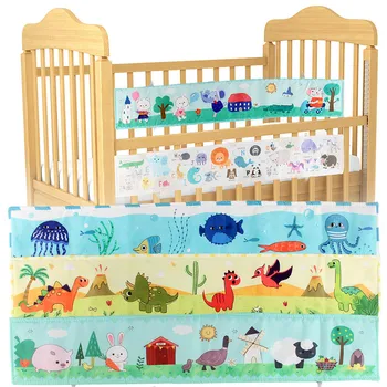 Сенсорная Ткань, Детская Книжка, Наклейка на кровать для новорожденных, Цвет кроватки, Двусторонняя Игрушка-головоломка для малышей 0-12 месяцев
