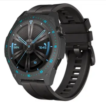 Силиконовый кожаный ремешок на запястье для Huawei Watch GT 3 GT3 42 мм 46 мм Ремешок-браслет GT2 / GT Runner с защитным экраном Ремешок для часов