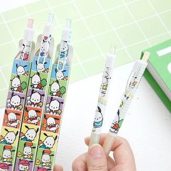 Случайные 3 шт 2023 Новая ручка Sanrio Family Pochacco 0,5 мм с нейтральным нажимом, Милые канцелярские принадлежности для обучения студентов, практичный подарок