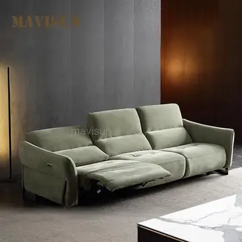 Современная минималистичная гостиная с электрическим многофункциональным диваном Из итальянской ткани, сочетание диванов, элитная мебель для дома в отеле класса люкс