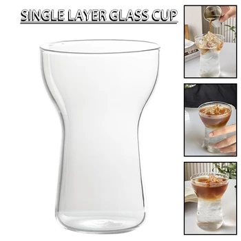 Стеклянная чашка, Легкие прочные Модные стаканы для питья, Прозрачная кружка для чая, сока, молока, кофе, Домашние стаканы для воды, Кружка 400 мл