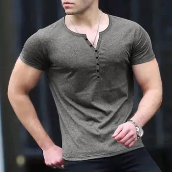 Стильная мужская футболка Быстросохнущая Летняя футболка 3D-кроя Крутая простая повседневная однотонная футболка