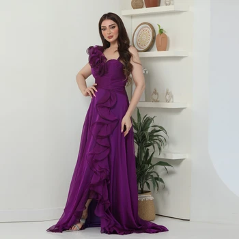 Темно-фиолетовое вечернее женское платье ROSELLA, плиссированное асимметричное платье длиной до пола, Элегантное и красивое женское платье для выпускного вечера, новинка 2023 года