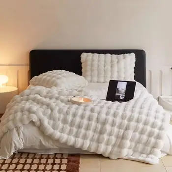 Теплое одеяло из тосканского искусственного меха для зимнего уюта, супер удобные постельные одеяла, высококачественное теплое зимнее одеяло для дивана