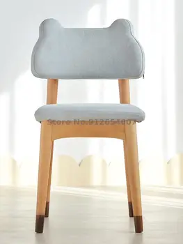Учебный стул из массива дерева, Мягкое кресло из европейского бука, Простой Регулируемый Учебный обеденный стул Nordic H5121