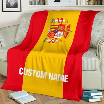 Флаг ИСПАНИИ Патриотическое Фланелевое Одеяло С Национальным Флагом Испании, Флисовое Одеяло для Дивана-Кровати, Индивидуальное Имя, Подарок