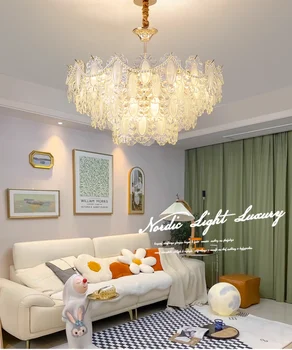 Французская люстра постмодернистский свет роскошное жемчужное стекло 2023 новые светильники для гостиной спальни столовой