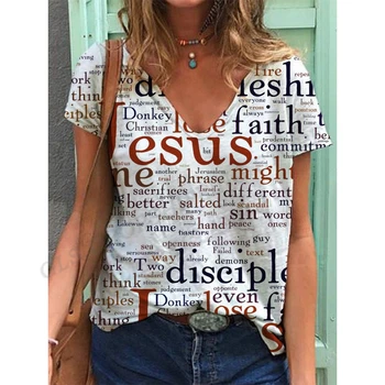 Футболка с Иисусом, женские модные футболки с буквенным принтом, топы с коротким рукавом, футболки Оверсайз, Летние женские футболки, бренд Street Tee Girl