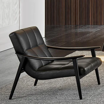Черные роскошные современные стулья в минималистском стиле, деревянный диван-качалка, Итальянская мебель для индивидуальных квартир Sillon