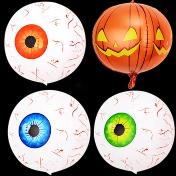 Шар для вечеринки ужасов на Хэллоуин 55 см, 4D-шар с атмосферой ужаса, украшенный красными налитыми кровью шариками для глазных яблок